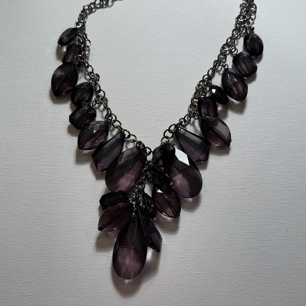 Elegant Purple Statement Necklace
